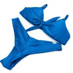Conjunto Laço Azul Atlântico Canelado