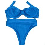 Conjunto Retrô Azul Atlântico Canelado