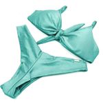 Conjunto Laço Verde Candy Canelado