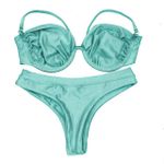 Conjunto Hawaii Meia Taça Verde Candy Canelado