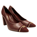 Scarpin Capodarte Nobuck Salto Bloco