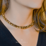 COLAR  CHOKER MINI CRISTAIS DANI DEPI DOURADO