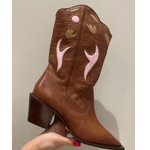 BOTA VICENZA WESTERN COURO  DETALHES CONHAQUE     