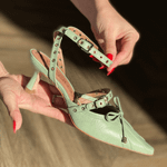 SAPATO VICENZA SLINGBACK BICO FINO FIVELAS GREEN  