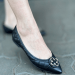 SAPATILHA CAPODARTE CATHERINE COURO BICO FINO PRETO