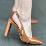 SCARPIN SCHUTZ SLINGBACK SALTO ALTO COURO MIELE S218240002