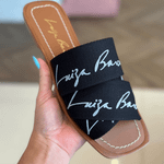SANDALIA LUIZA BARCELOS FLAT TIRAS X LOGO   