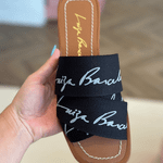 SANDALIA LUIZA BARCELOS FLAT TIRAS X LOGO   