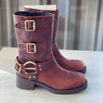 BOTA LUIZA BARCELOS CANO MEDIO FIVELAS COFFEE