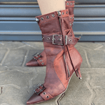 BOTA LUIZA BARCELOS CANO CURTO FIVELAS CAFE     