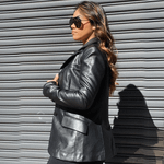 Blazer Alongado Nexy Couro
