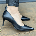 SCARPIN SCHUTZ LENA LOW SALTO MEDIO COURO PRETO S2131200010022