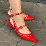 SAPATILHA VICENZA SLINGBACK TACHAS VERMELHO P1158600070001