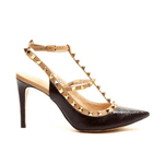 SCARPIN CECCONELLO SLINGBACK SPIKES COURO PRETO 2439001-7