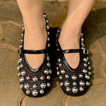 SAPATILHA VICENZA LAYLA STUDS TELA COM TIRA PRETO P1083100430002