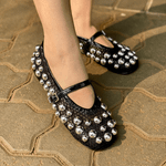 SAPATILHA VICENZA LAYLA STUDS TELA COM TIRA PRETO P1083100430002