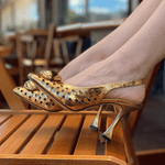 SAPATO VICENZA SLINGBACK VAZADO SALTO CARRETEL DOURADO P1164200010005
