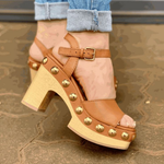 SANDALIA VICENZA DALIA STUDS SOLADO MADEIRA MARROM P1174300010001