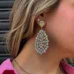 BRINCO JANICE BARROS GOTA CRISTAIS ZIG ZAG BIANCO