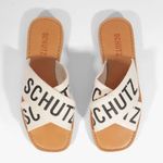 SANDALIA SCHUTZ RASTEIRA X LOGO BRANCA   