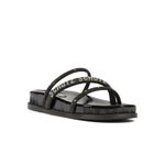 SANDALIA SCHUTZ PAPETE COM TIRAS DE STRASS PRETO