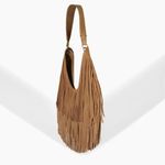 BOLSA SCHUTZ HOBO SUEDE FRANJAS CARAMELO