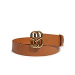 CINTO SCHUTZ EMBLEM COURO BROWNIE