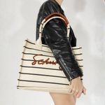 BOLSA SCHUTZ SHOPPING OSAKA LONA BRANCO LISTRAS