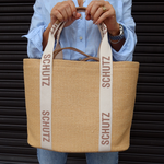 BOLSA SCHUTZ SHOPPING RAFIA NATURAL BEGE