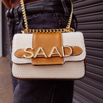 BOLSA SAAD MINI ALGODÃO TRAMADO MARFIM