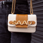 BOLSA SAAD MINI ALGODÃO TRAMADO MARFIM
