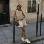 TÊNIS SCHUTZ ST 002 COURO OFF WHITE E DOURADO