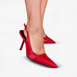 SAPATO LUIZA BARCELOS SLINGBACK COURO VERMELHO