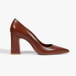SCARPIN SCHUTZ MICAM SALTO BLOCO COURO CAFÉ