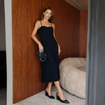 SCARPIN LUIZA BARCELOS SLINGBACK CROCO PRETO