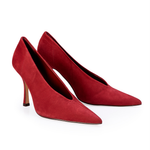 SCARPIN CAPODARTE SALTO ALTO SUEDE VERMELHO