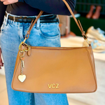 BOLSA VICENZA SHOULDER CHARLOTTE MÉDIA CARAMELO
