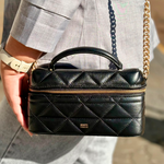 Bolsa Schutz Satchel Vanity Media Couro Black
