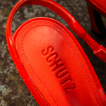 Slingback Schutz Lexi Mid Verniz Vermelho