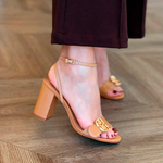 Sandália Schutz Salto Bloco Light Wood