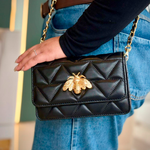 Bolsa Schutz Abelha Couro Believe Black