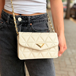 BOLSA SCHUTZ PEQUENA 944 METELASSÊ COURO OFF WHITE