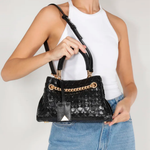 Bolsa Satchel Rebecca Média Couro