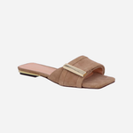 Sandália Flat Luiza Barcelos Camurça Fendi
