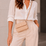 Bolsa SAAD Mini Bordado Taupe