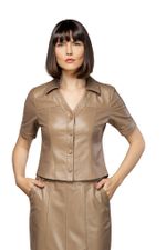 CAMISA MANGA CURTA DECOTE V  S/BOLSOS