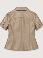 CAMISA MANGA CURTA DECOTE V  S/BOLSOS