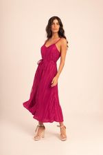 VESTIDO  MIDI PLISSADO 