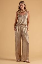 CALÇA PANTALONA LAMÊ DOURADO