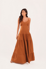 VESTIDO TRICOLINE LONGO